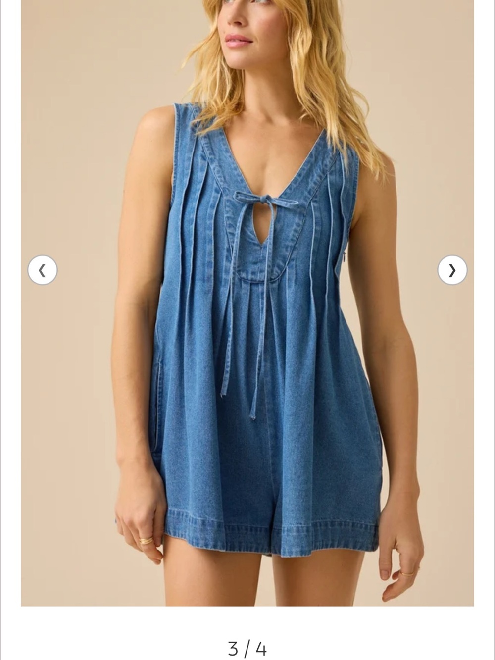 Altar’d State, Evie Denim Romper, medium wash, lightweight, Medium - Picture 3 of 9
